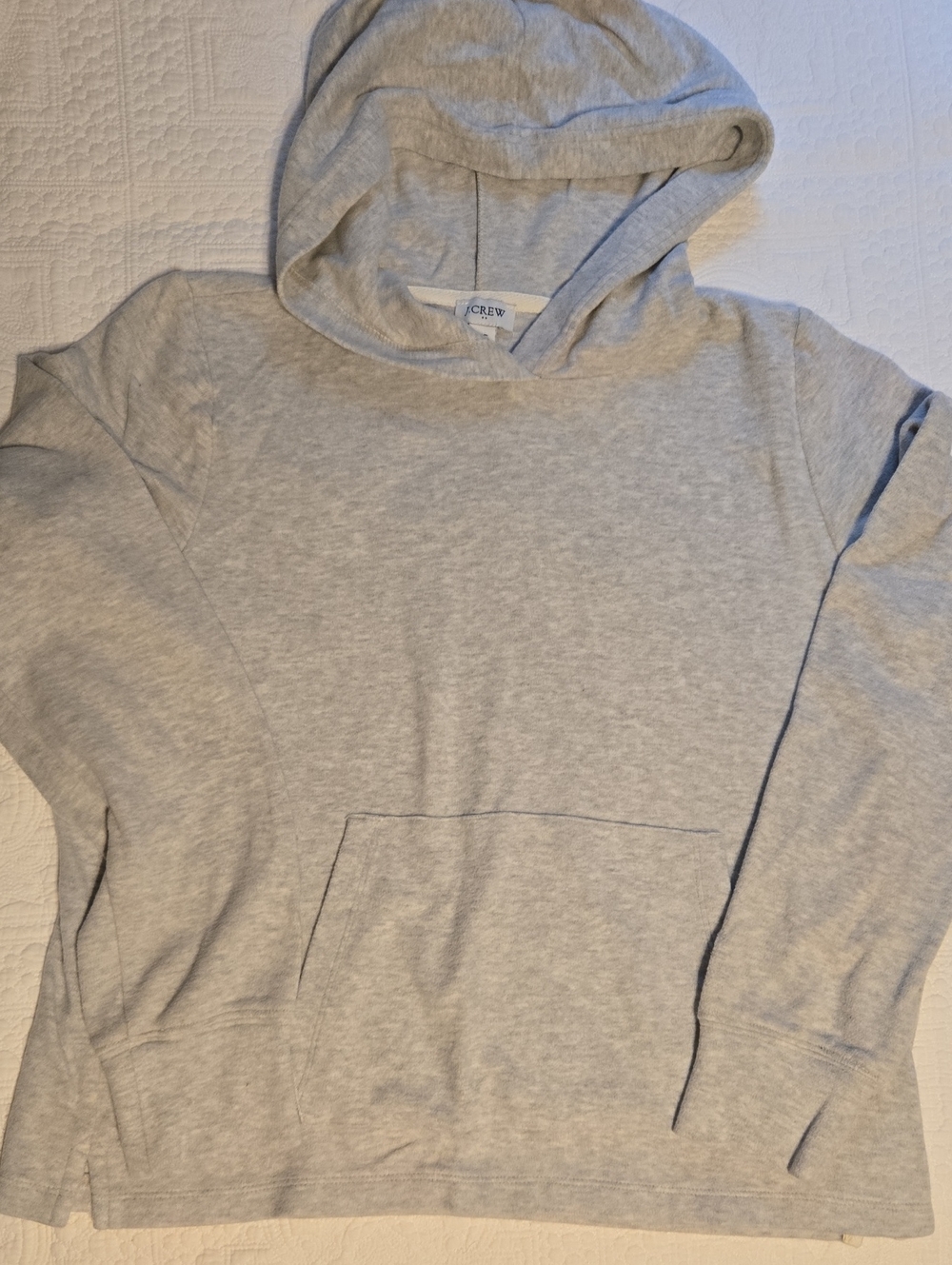 J. Crew Women’s Light Gray Crewneck Hoodie Sweatshirt- Super Buttery Soft